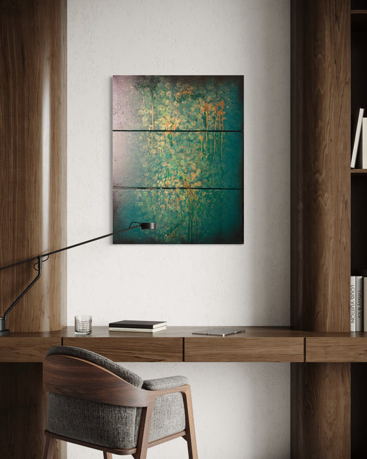 L’âme a l’équilibre (triptyques 3* 30*70) coton/chassis acrylique