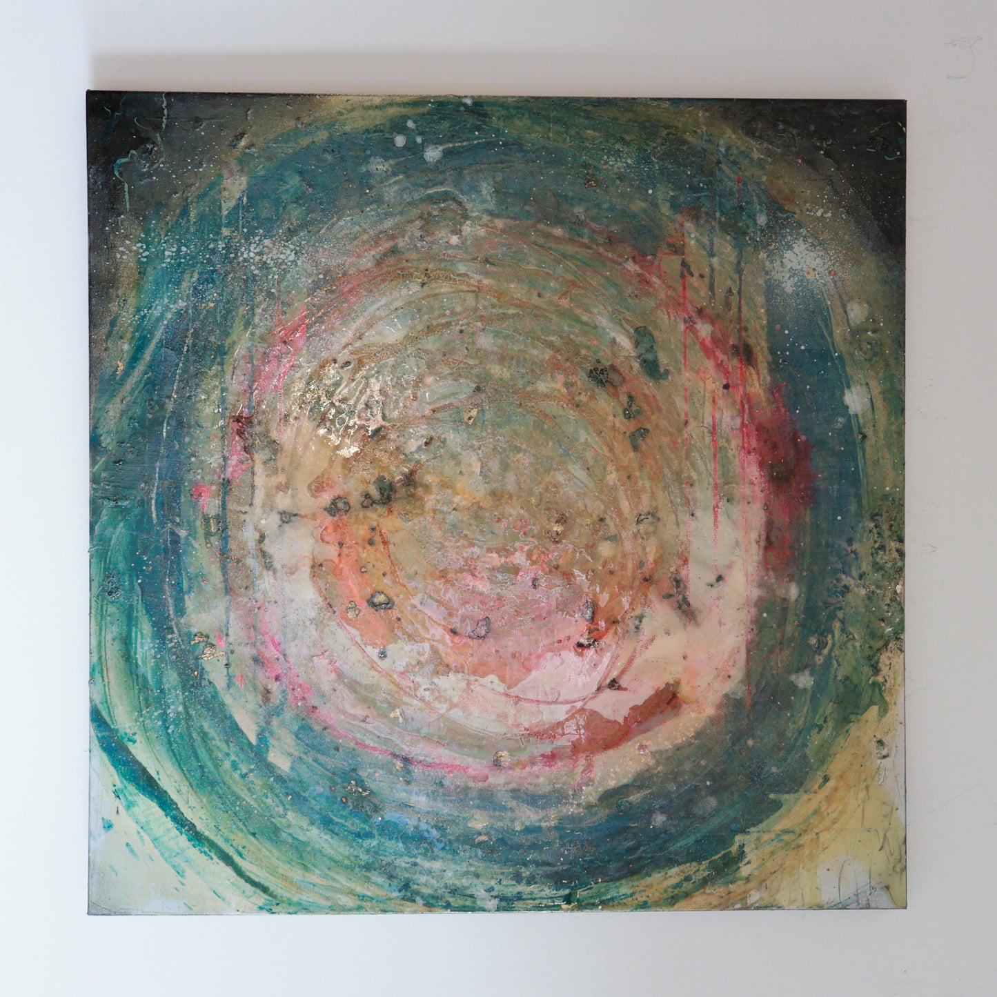 Spirit coton/chassis 100*100 2023 acrylique et résine