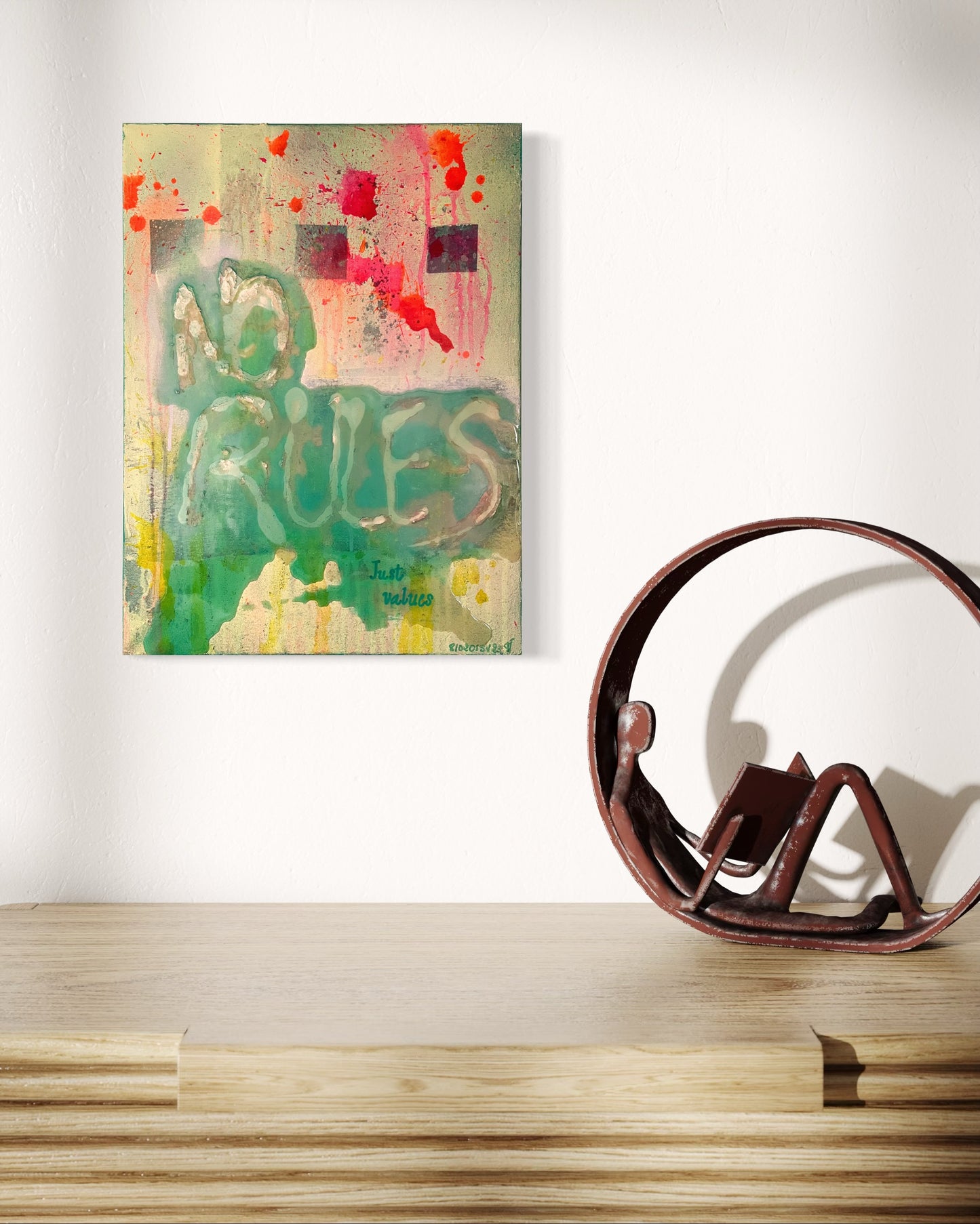 NO RULES just values (toile coton/chassis 30*40) 2023 (sold)