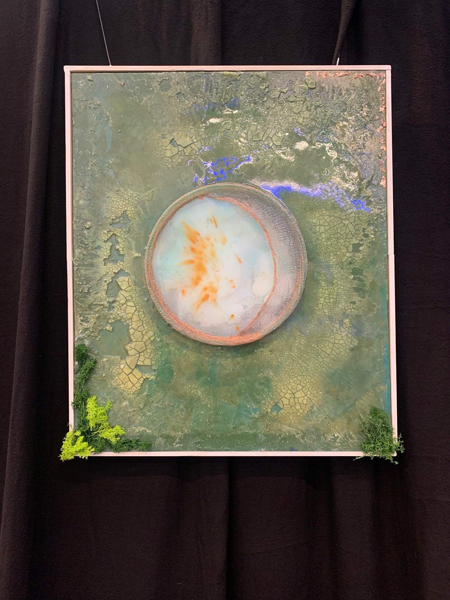 Lune et soleil (coton/résine/carton 60*50) 2023