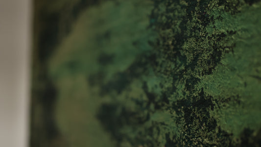 Vert à cœur 80*50 lin sur châssis