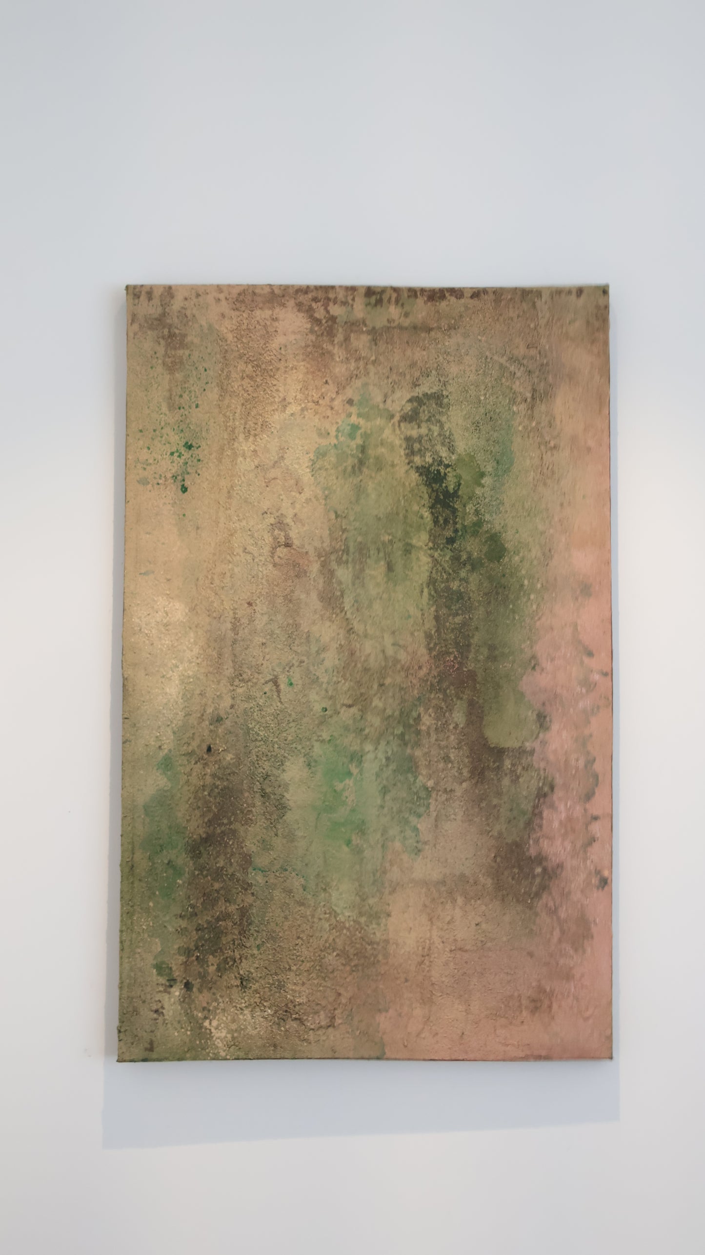 Vert à cœur 80*50 lin sur châssis