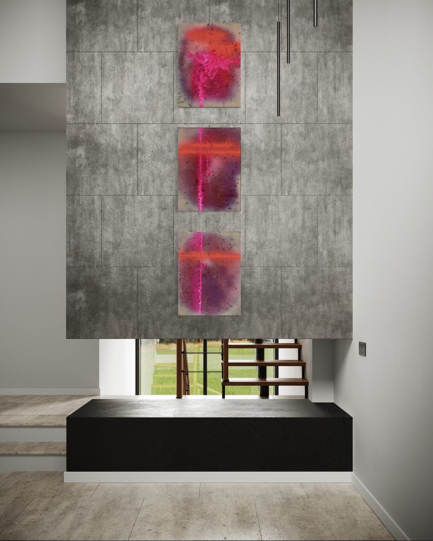 Audace triptyque 3x 30*40 toile coton