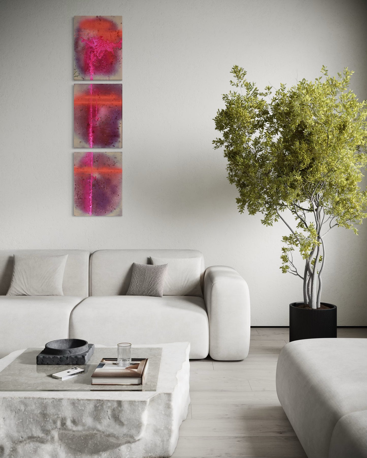 Audace triptyque 3x 30*40 toile coton