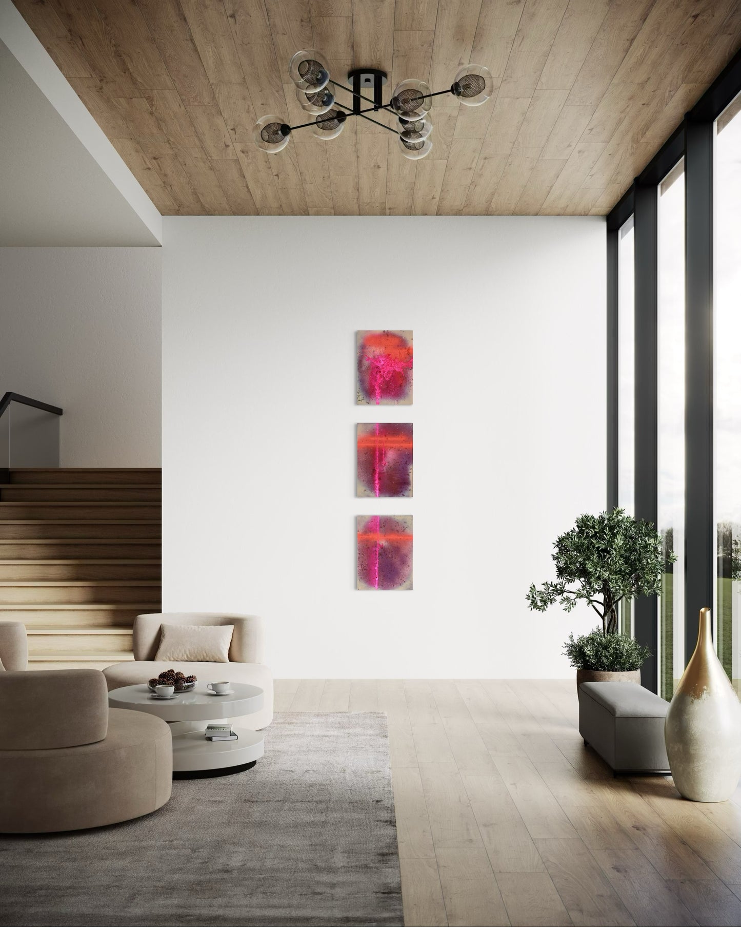 Audace triptyque 3x 30*40 toile coton