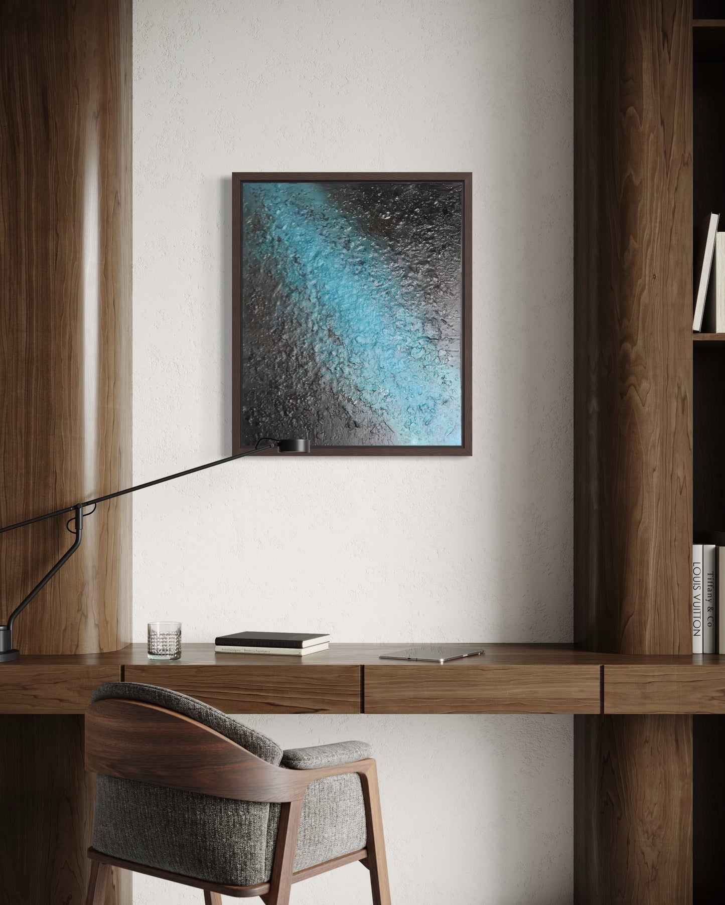 Après la traversée (Toile coton/carton 60*50 avec cadre.)