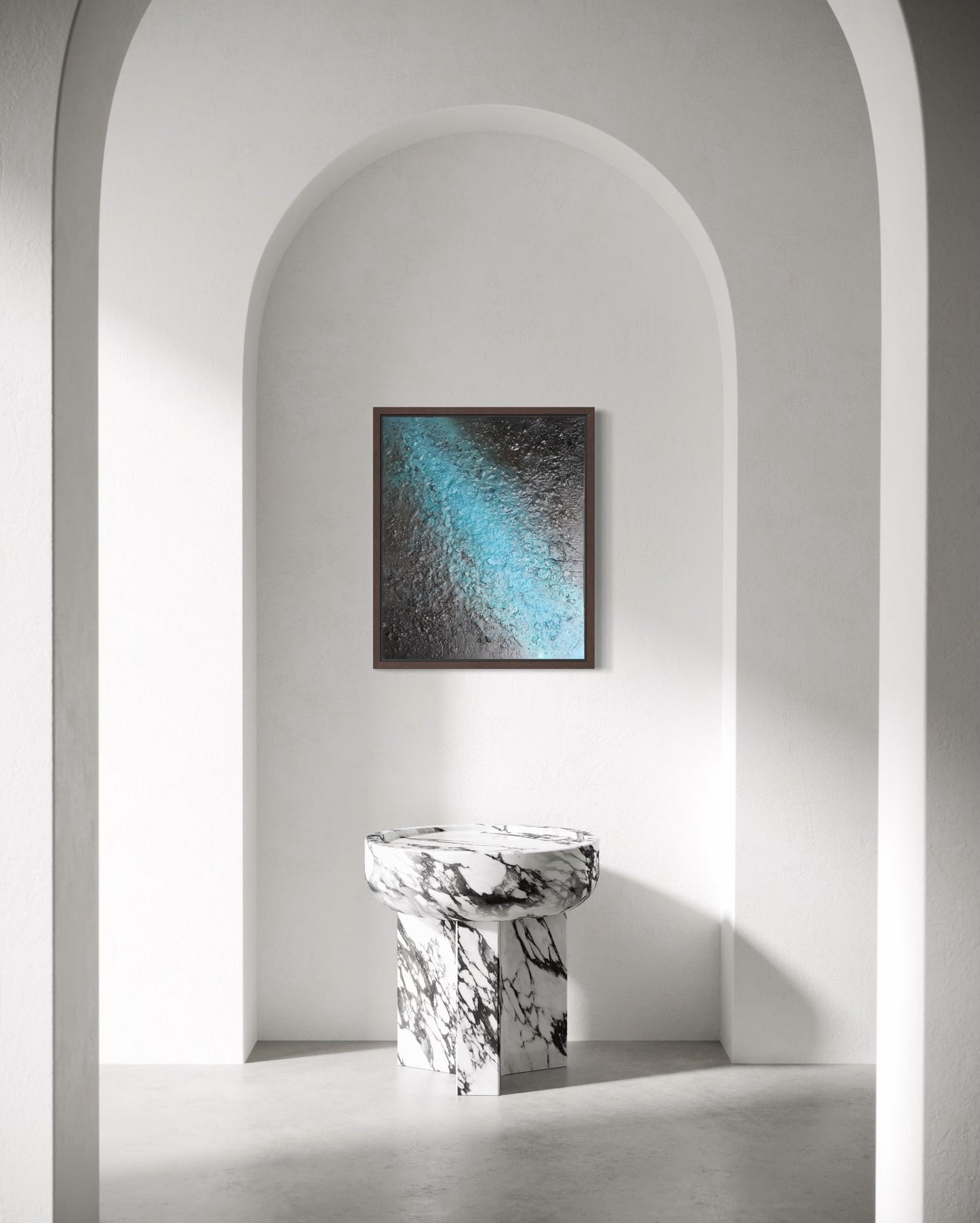 Après la traversée (Toile coton/carton 60*50 avec cadre.)