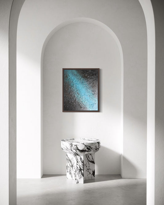 Après la traversée (Toile coton/carton 60*50 avec cadre.)