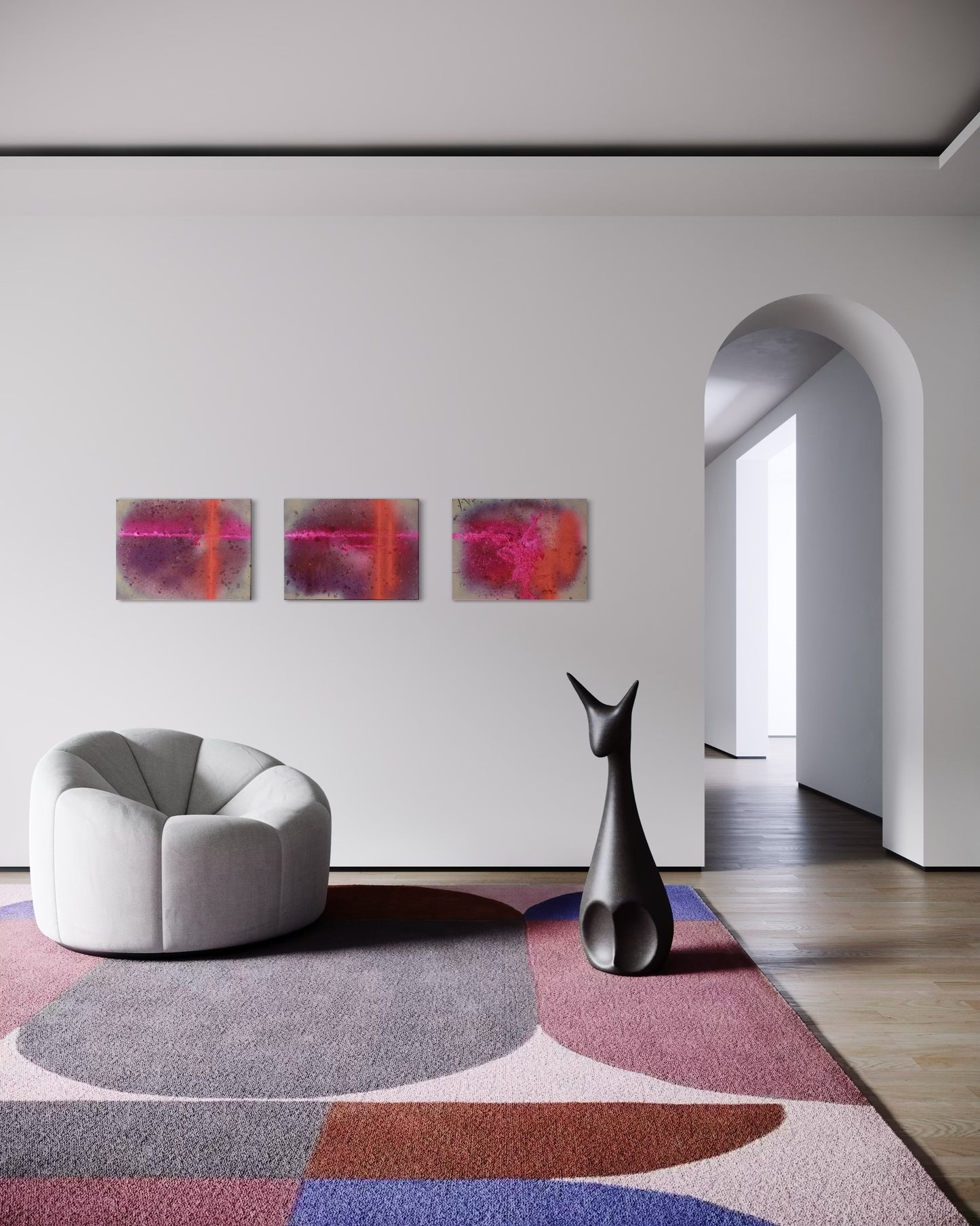 Audace triptyque 3x 30*40 toile coton