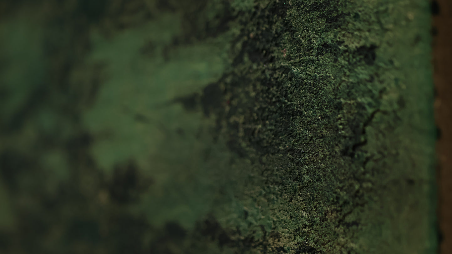 Vert à cœur 80*50 lin sur châssis