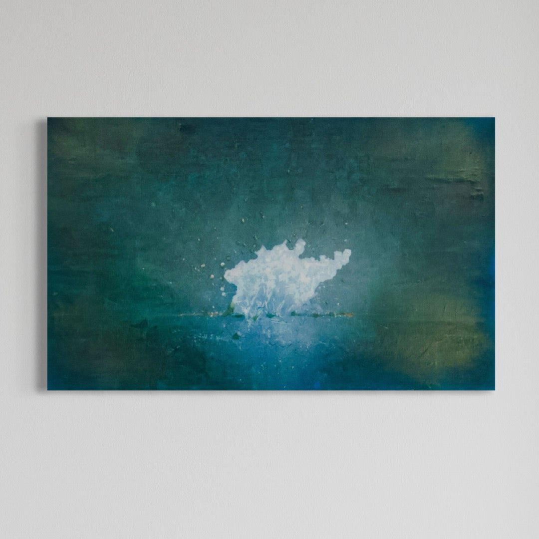 Aime la cette goutte lin/chassis 60*100 2023 acrylique et résine (sold)
